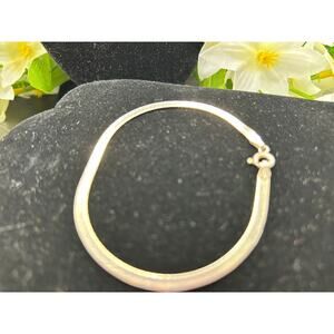 925 Sterling Silver Herringbone Chain Bracelet 7.5" Made in Italy Milan
